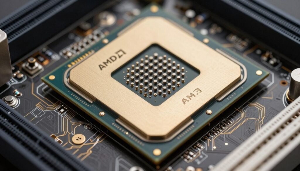 AM5 motherboard socket showing long-term platform support with multiple CPU generations