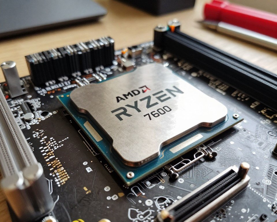 AMD Ryzen 5 7600 processor with budget gaming motherboard