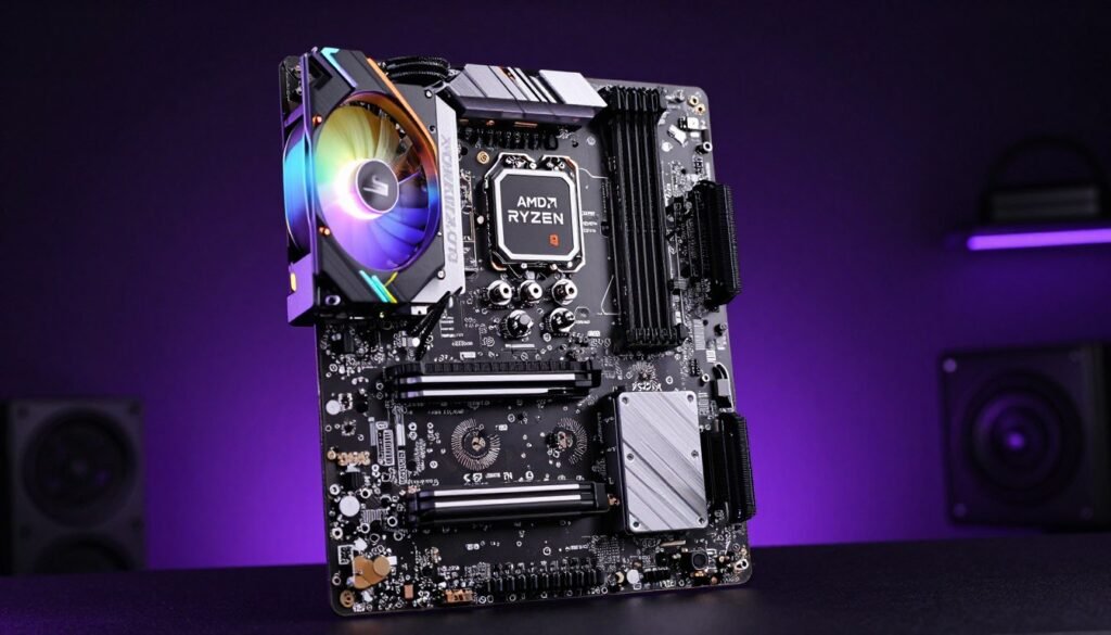 AMD Ryzen 9 9950X3D high-end processor with liquid cooling