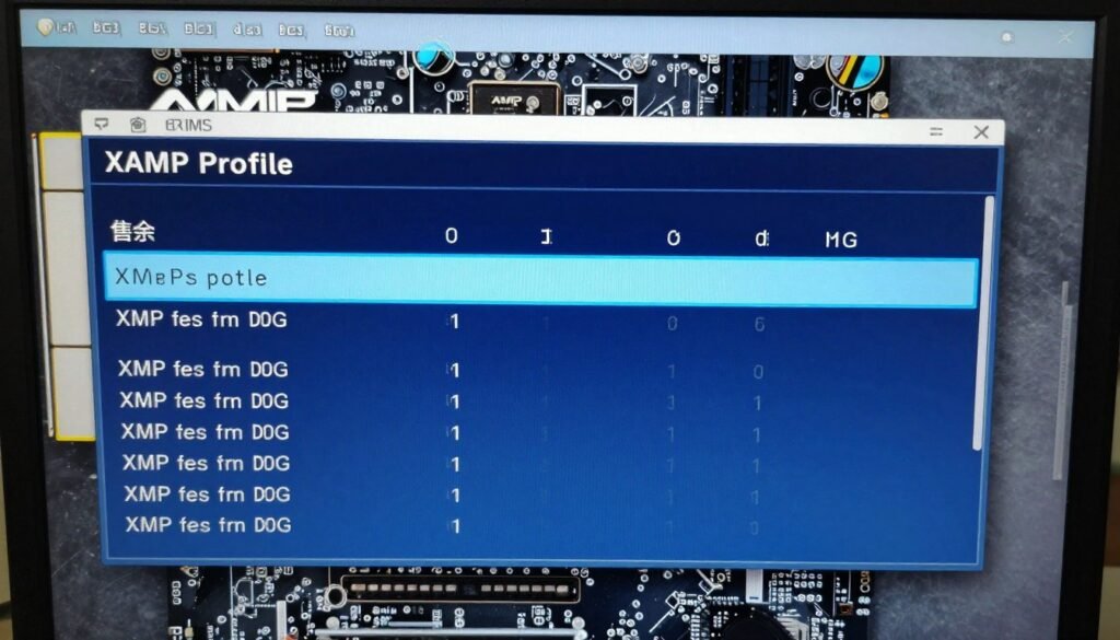 BIOS screen showing XMP/DOCP memory profile settings