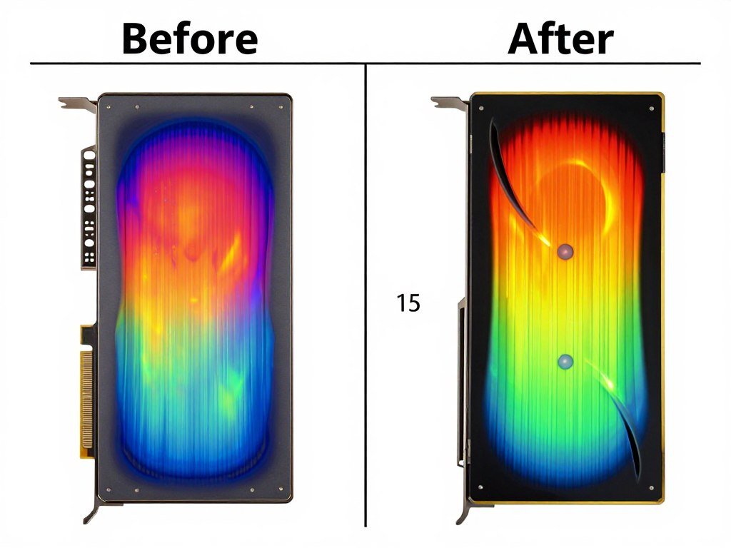 Before and after GPU cooling optimization showing temperature improvements Before and after GPU cooling optimization showing temperature improvements