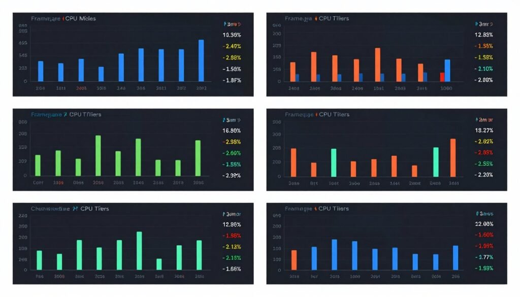 Benchmark comparison showing performance scaling across different CPU tiers