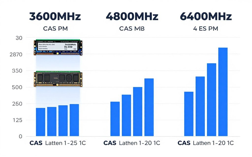 CAS latency comparison chart showing RAM speed versus actual latency