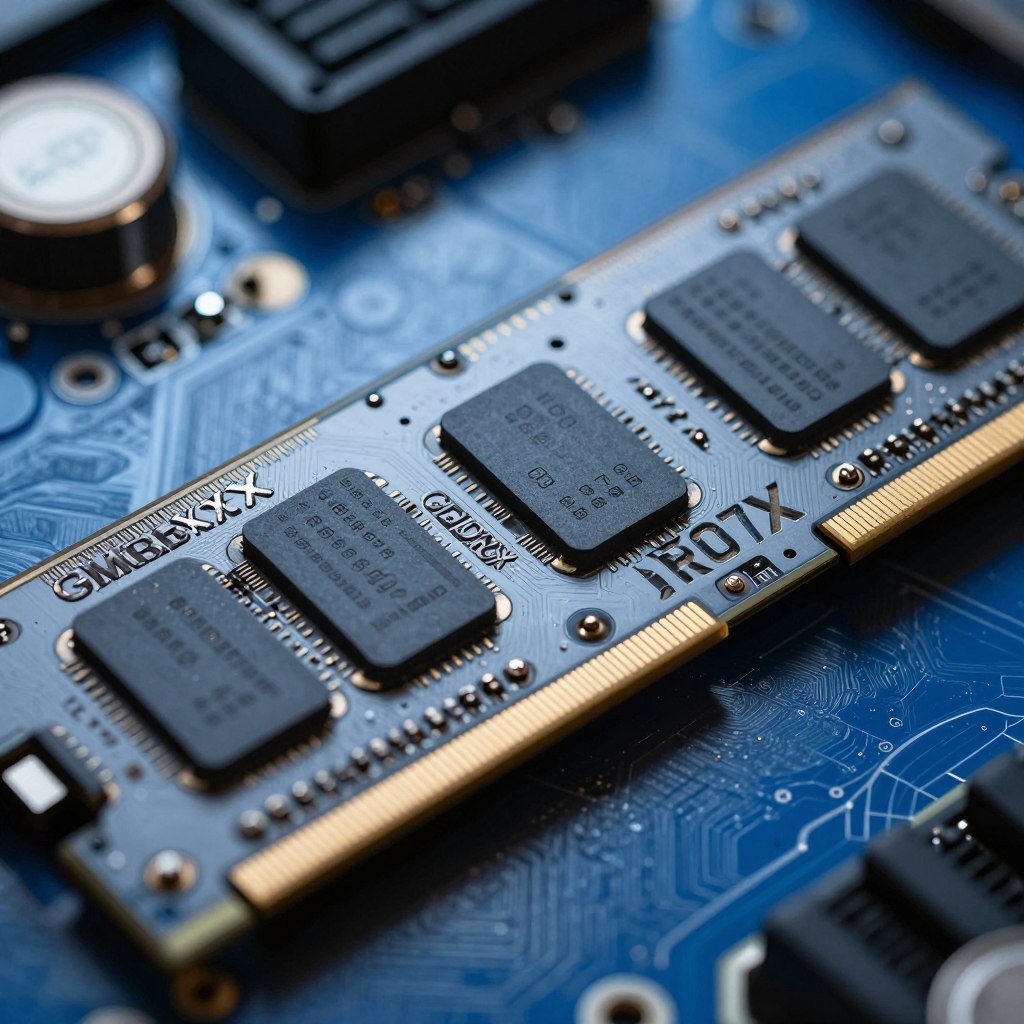 Close-up of RTX 5070 graphics card memory configuration