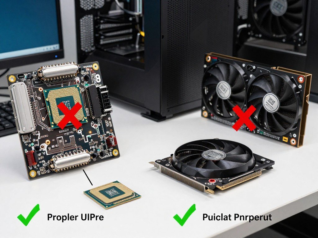 Common PC building mistakes related to motherboard chipset selection with visual examples of mismatched components Common PC building mistakes related to motherboard chipset selection with visual examples of mismatched components