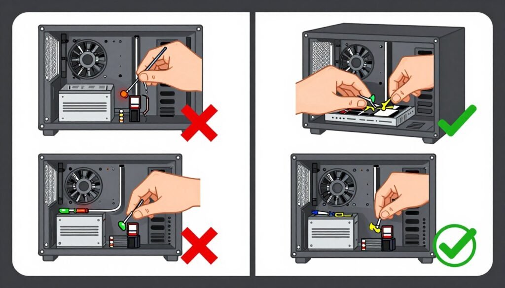 Common PC building mistakes visual guide