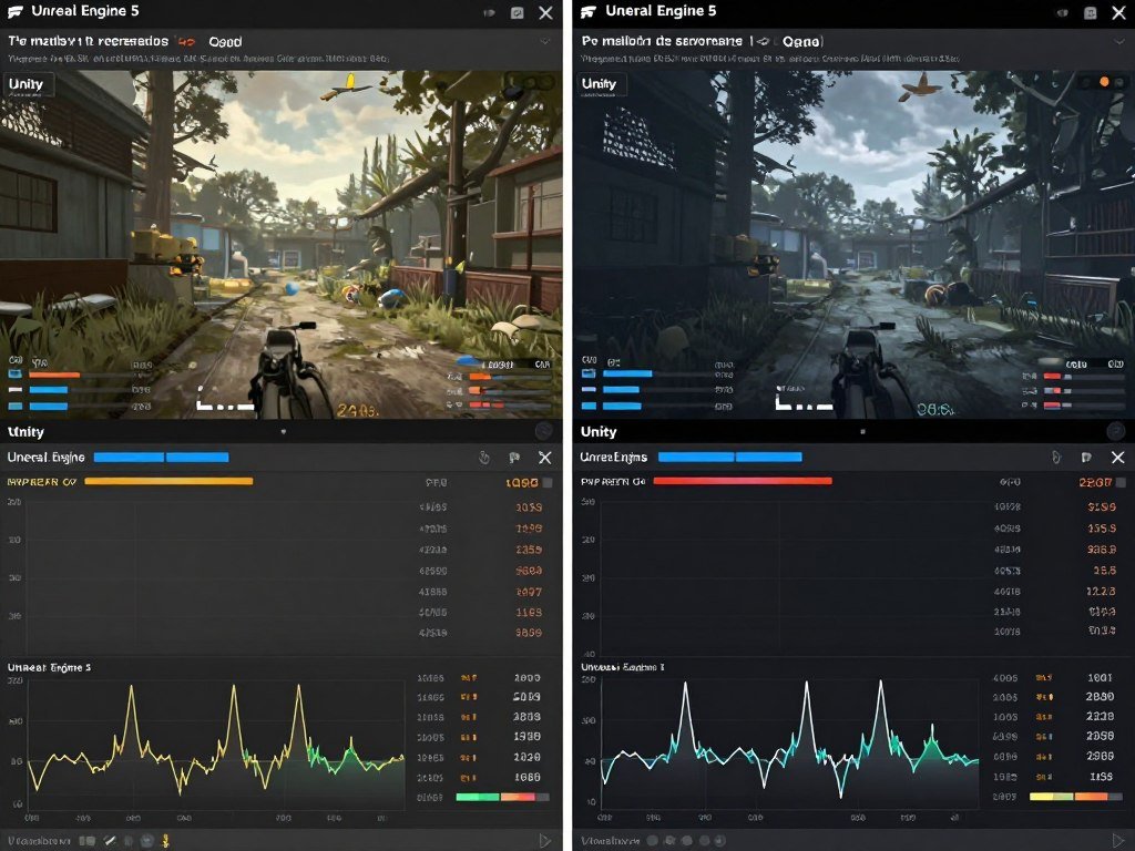 Comparison of CPU versus GPU workload in different game engines at various resolutions