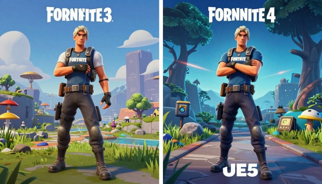 Comparison of Fortnite before and after implementing UE5 Nanite & Lumen technologies Comparison of Fortnite before and after implementing UE5 Nanite & Lumen technologies