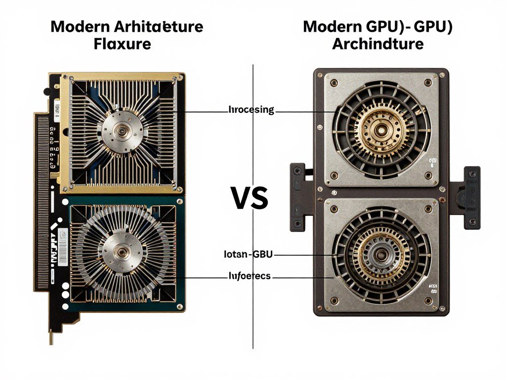 Comparison of modern vs outdated GPU architecture showing performance differences Comparison of modern vs outdated GPU architecture showing performance differences