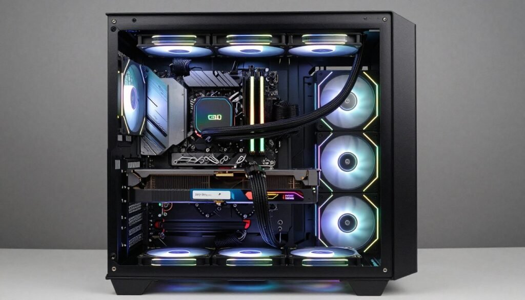 Complete gaming PC build showcasing balanced component selection