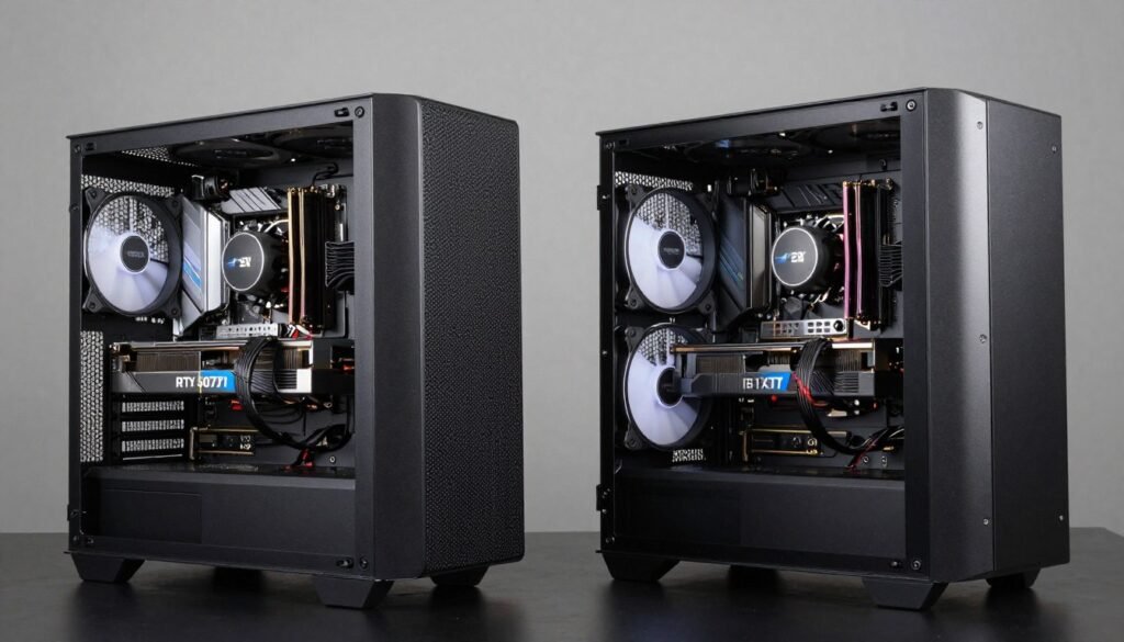 Complete mid-range gaming PC builds featuring both GPU options