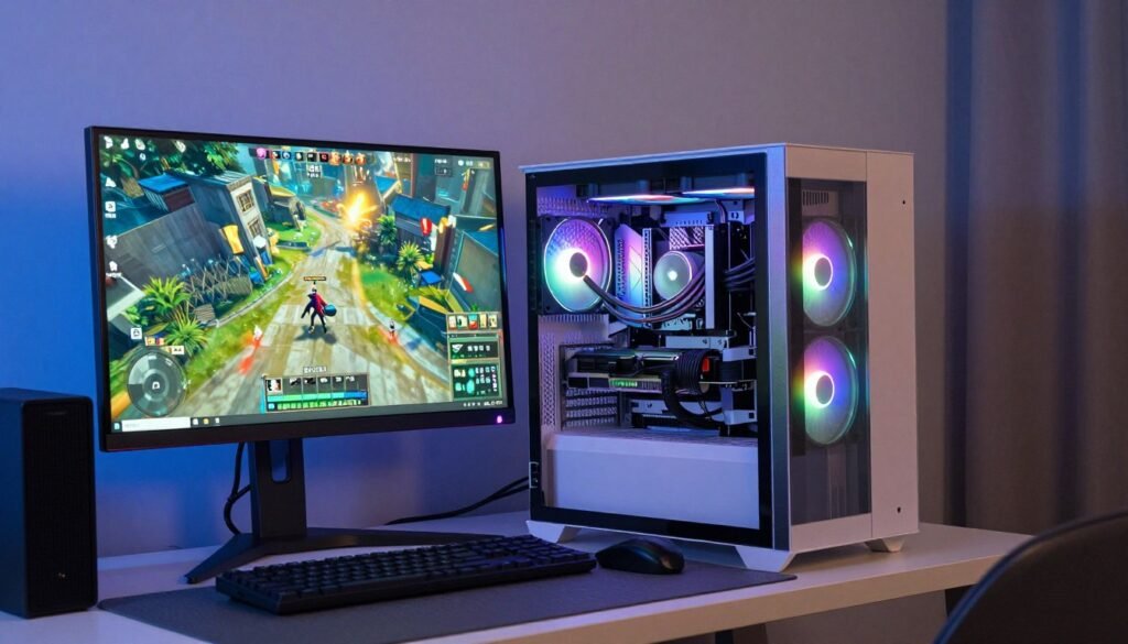 Completed budget gaming PC setup