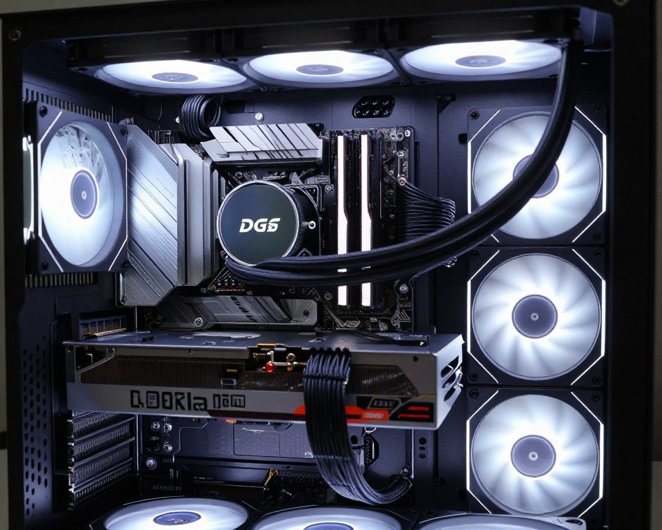 Completed high-performance PC build showing optimal component placement