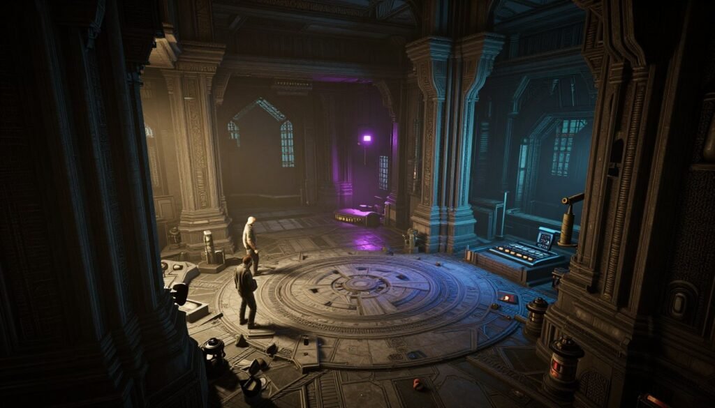 Complex game environment showcasing the combined power of UE5 Nanite & Lumen technologies Complex game environment showcasing the combined power of UE5 Nanite & Lumen technologies