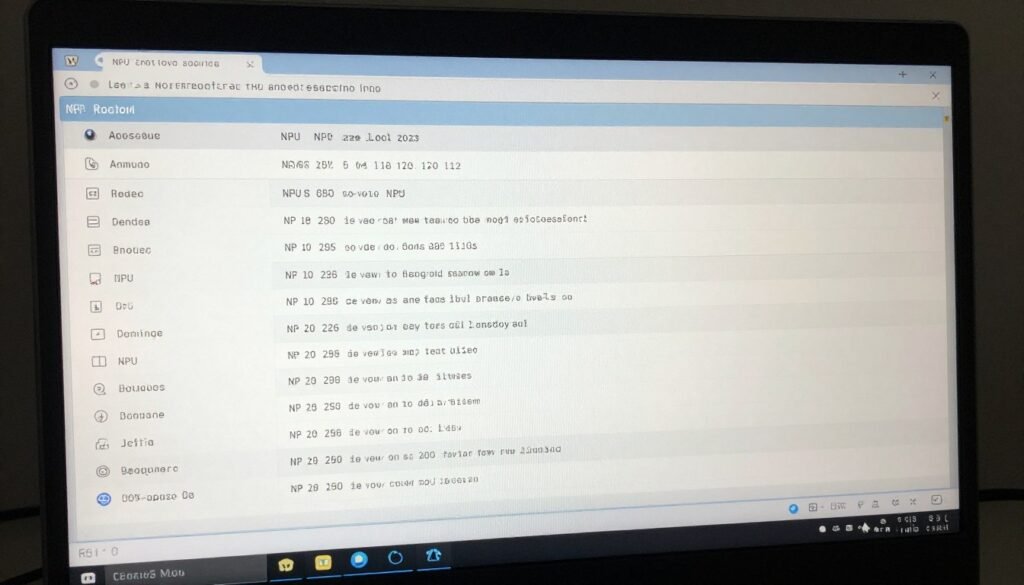 Computer BIOS settings screen showing NPU and memory configuration options