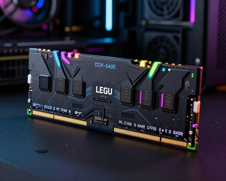 DDR5 RAM modules showing speed ratings and RGB lighting