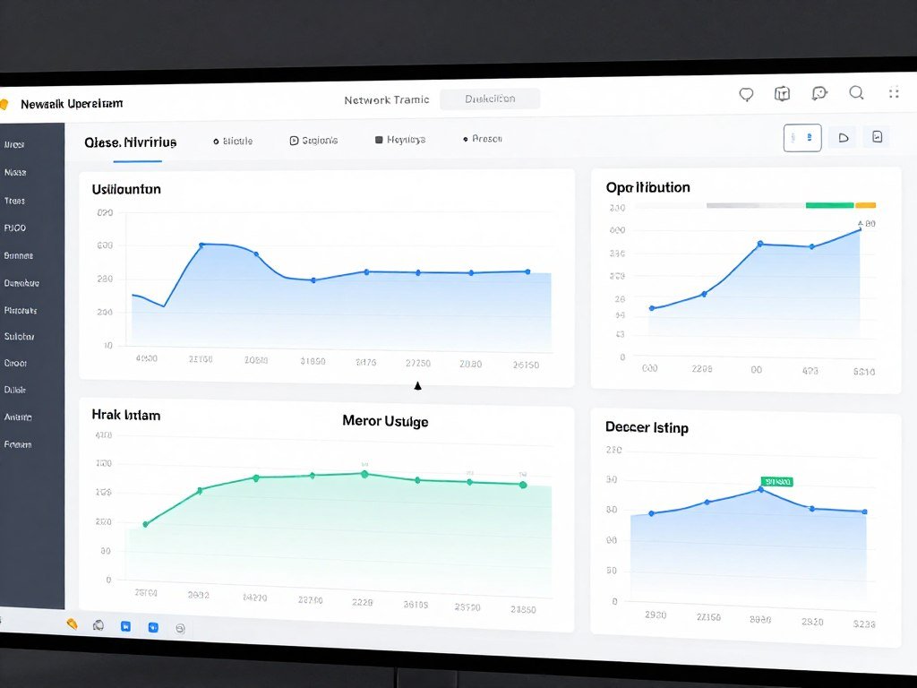 Dashboard showing bandwidth monitoring tools and metrics