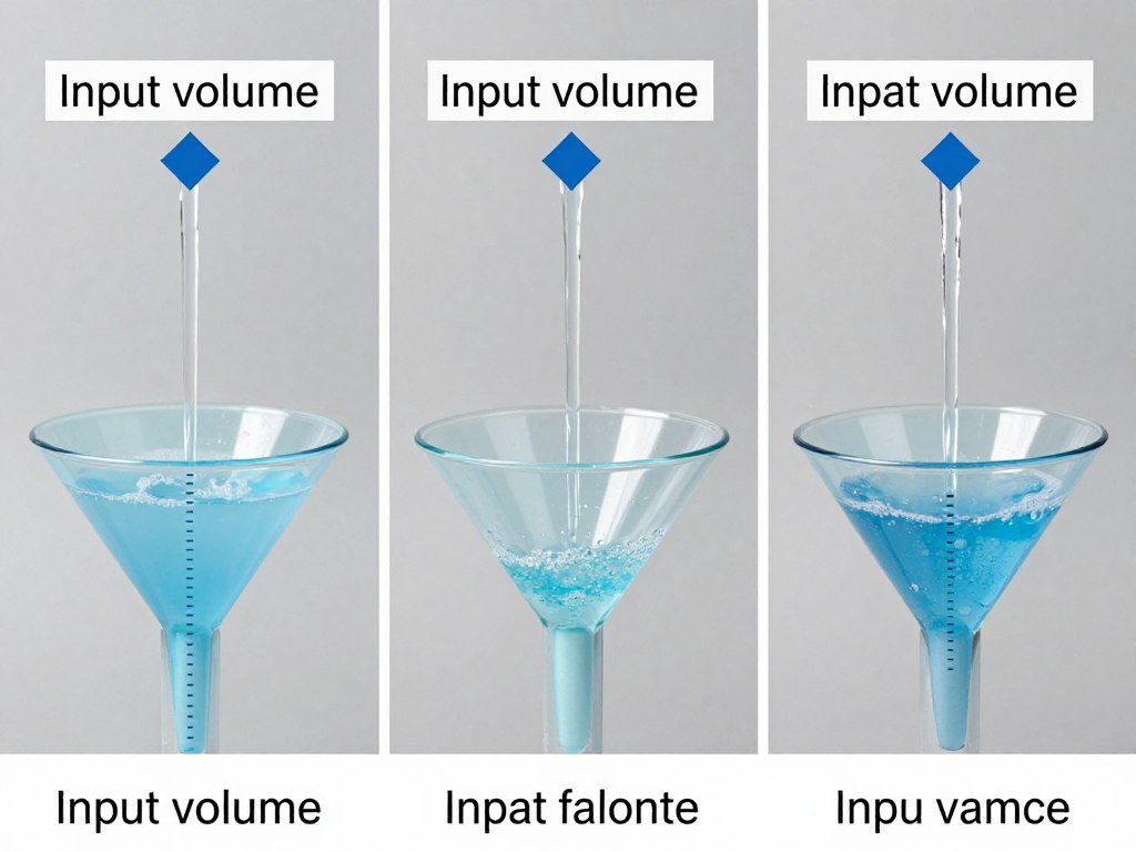 Diagram comparing water flow in funnels of different sizes illustrating bottleneck basics