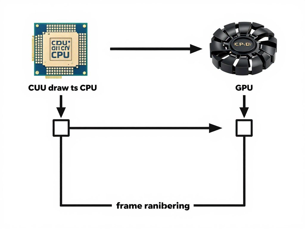 Diagram showing CPU and GPU bottleneck relationship in gaming