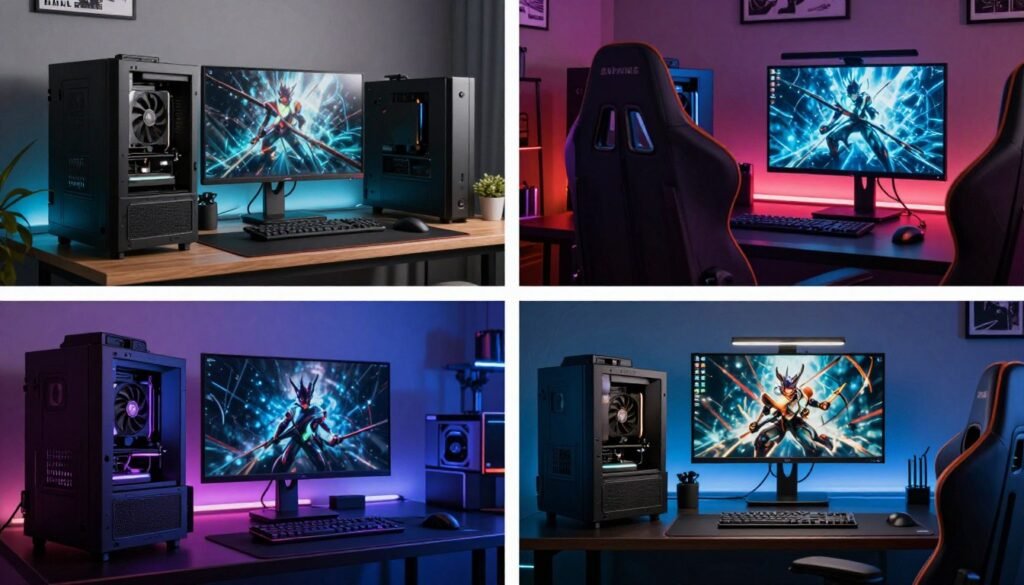 Different gaming setups showing optimal GPU choice for various use cases