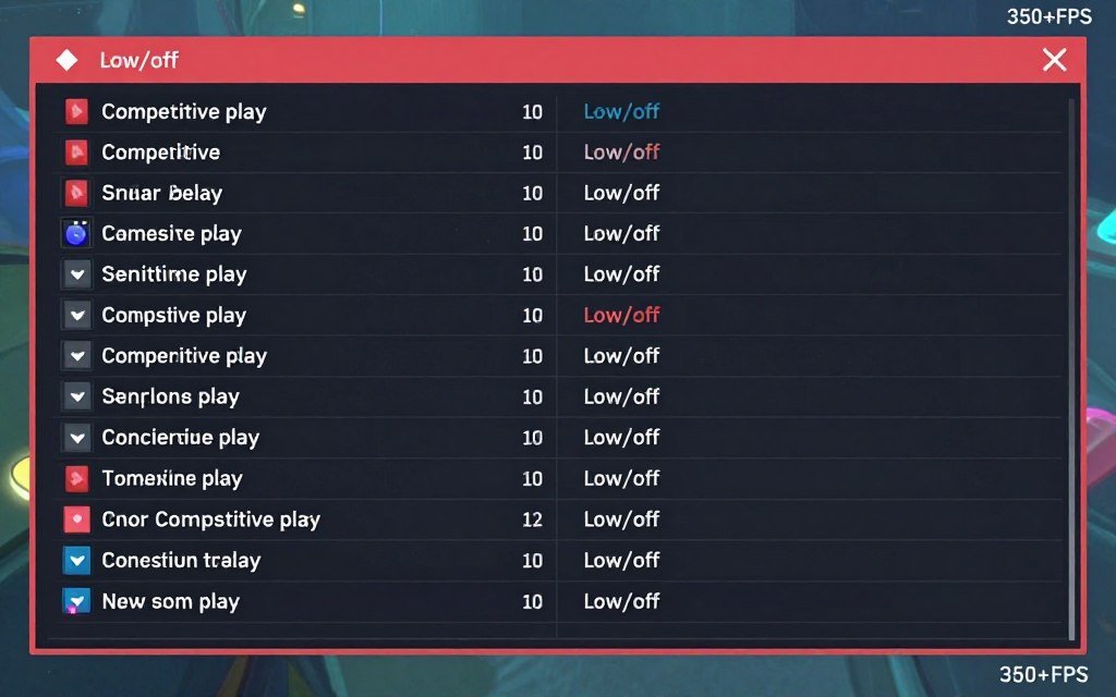 Esports game settings menu showing optimized competitive settings
