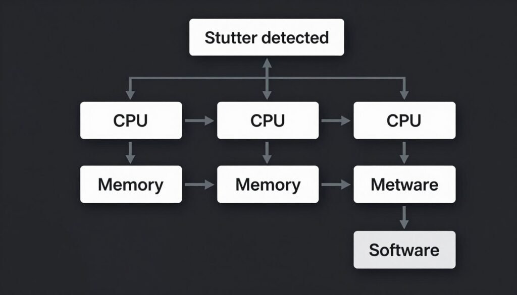 Flowchart showing systematic stutter diagnosis process