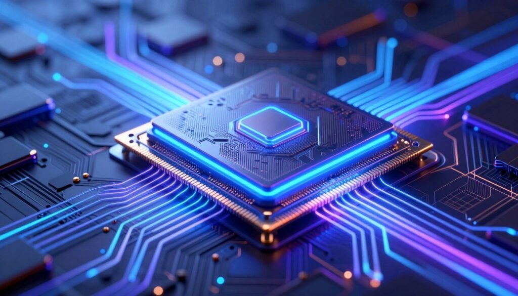 Futuristic concept of next-generation GPU memory technology