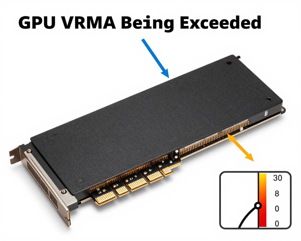 GPU memory overflow causing PCIe bottleneck illustration