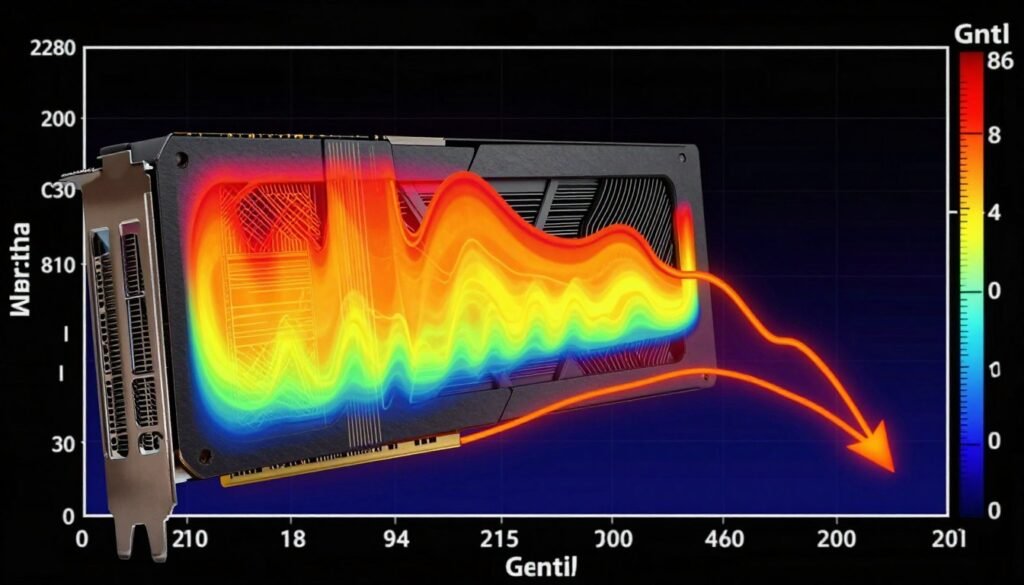 GPU thermal throttling visualization showing temperature impact on performance GPU thermal throttling visualization showing temperature impact on performance