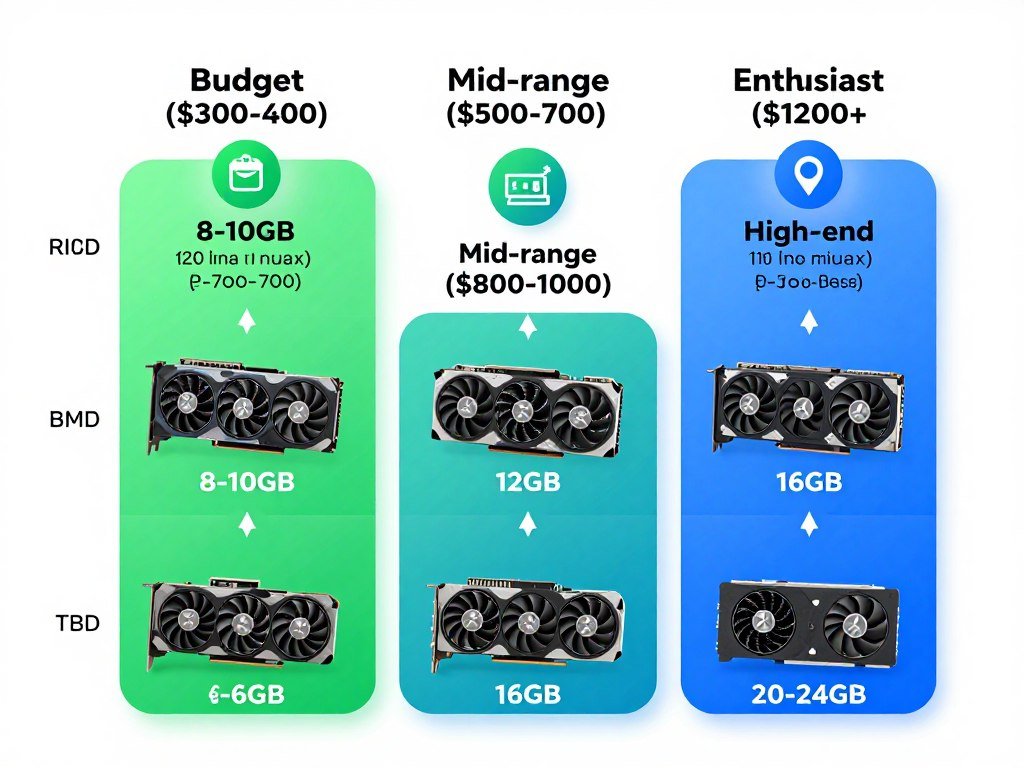 GPU upgrade path showing VRAM and performance progression GPU upgrade path showing VRAM and performance progression