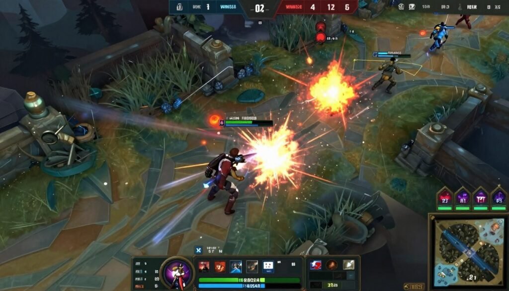 Game benchmarking scene showing frame time overlay with consistent testing methodology