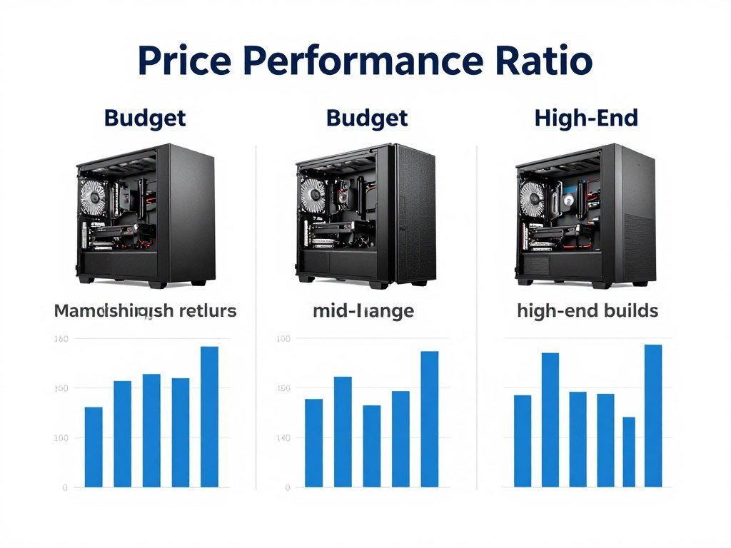 Gaming performance comparison chart showing mid-range vs high-end value