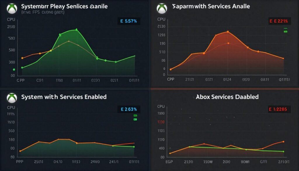 Gaming performance comparison with and without Xbox services