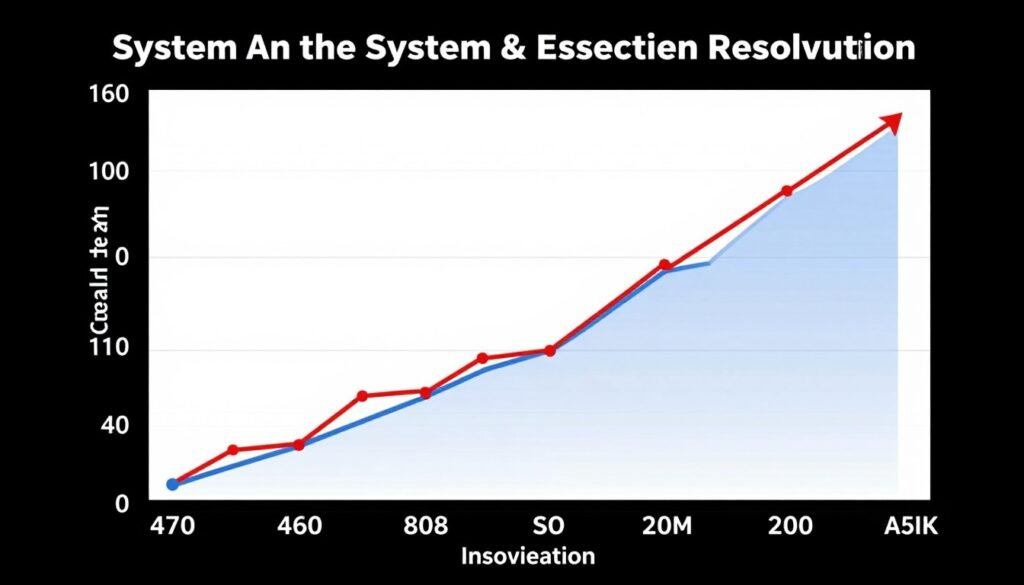 Graph showing system throughput improvements after bottleneck resolution