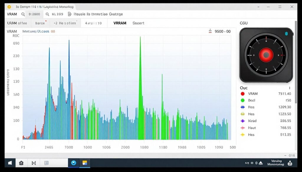 Graphics card VRAM usage monitoring during gaming