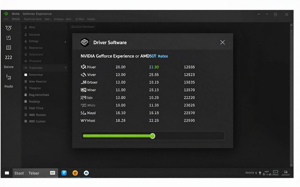 Graphics driver update interface showing version numbers and install options