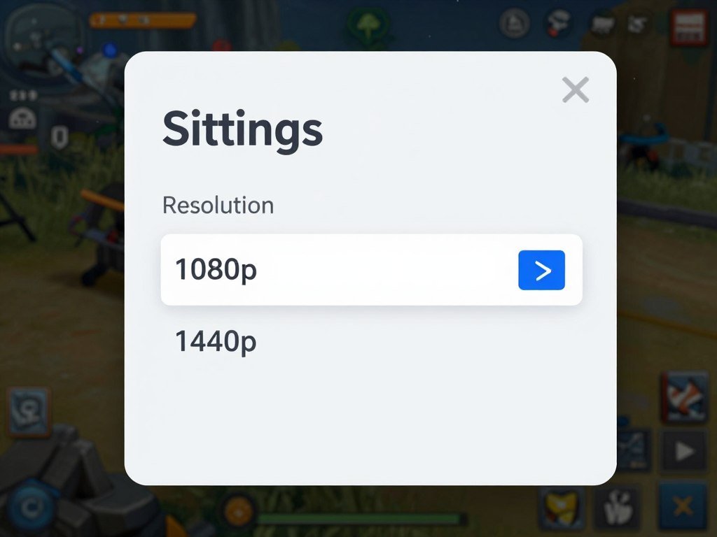 Graphics settings menu showing resolution options