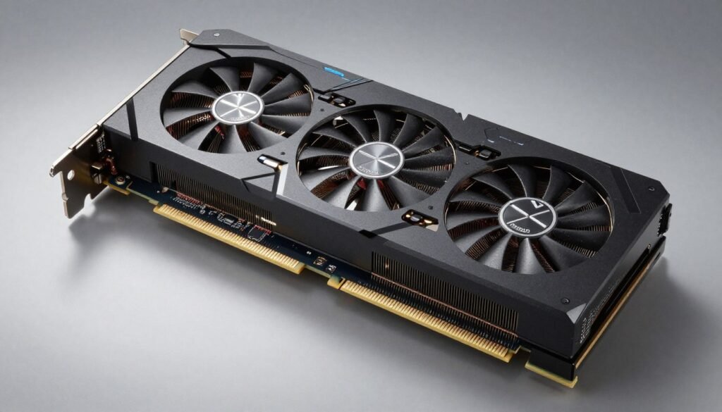 High-end Nvidia graphics card with visible GDDR7 memory chips