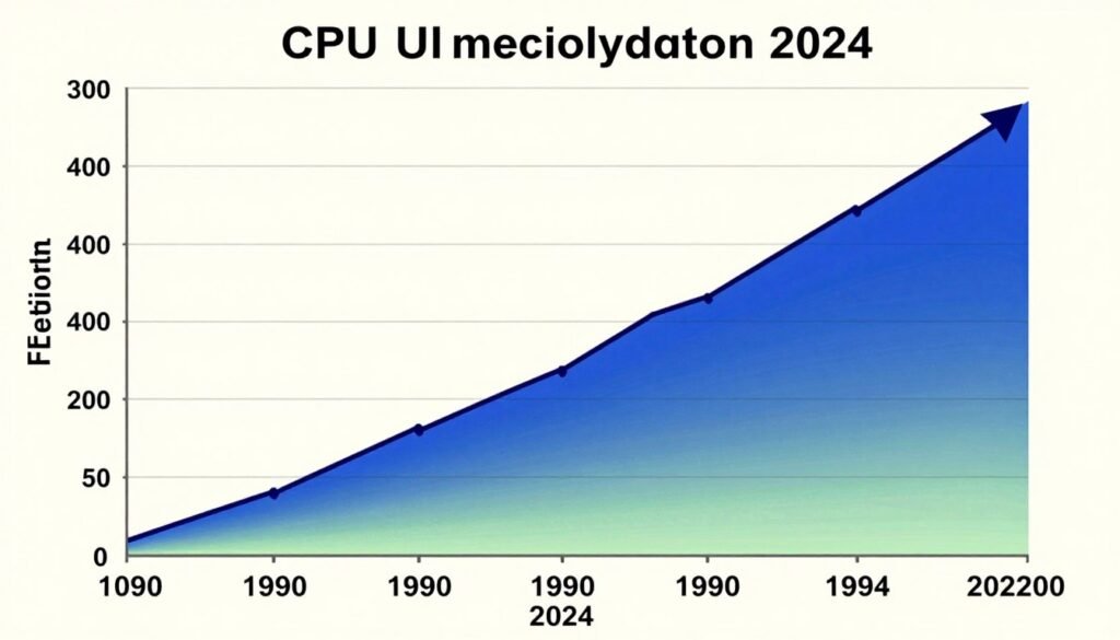 Historical chart showing CPU clock frequency plateau and core count increase