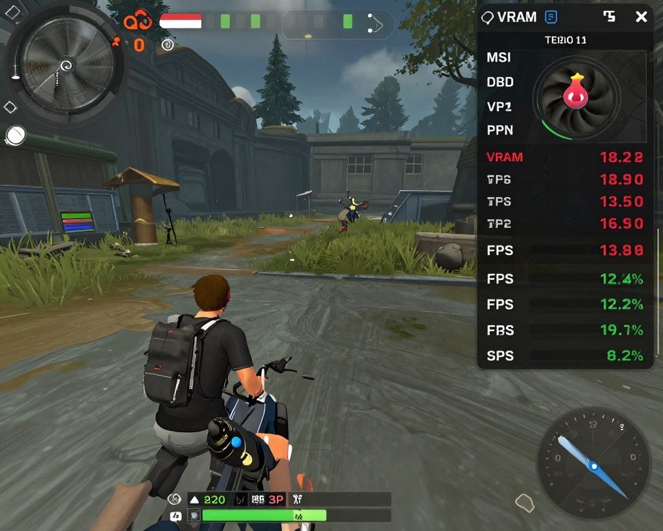 MSI Afterburner on-screen display overlay in game