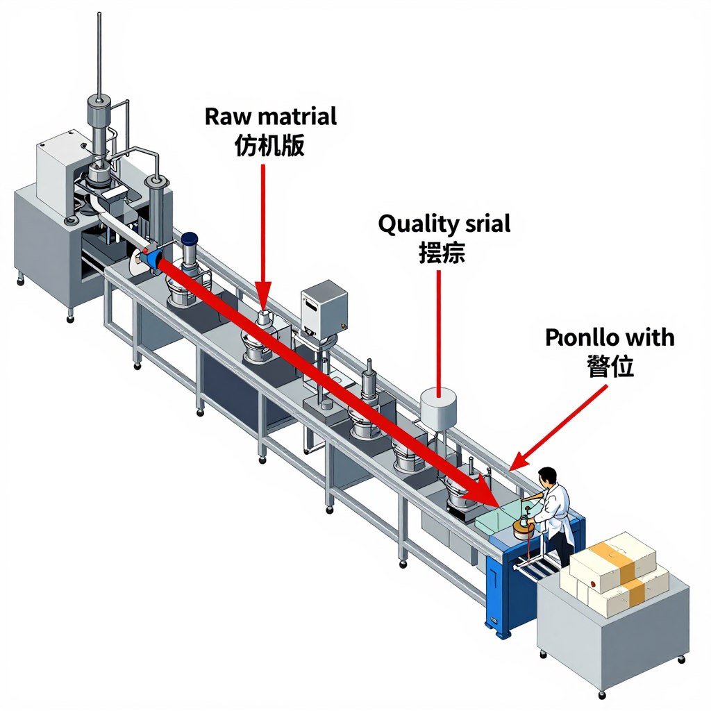 Manufacturing process flow diagram highlighting production bottlenecks