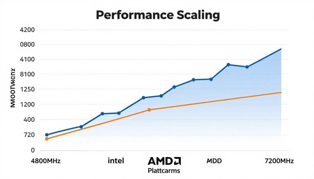 Memory frequency scaling comparison Intel vs AMD