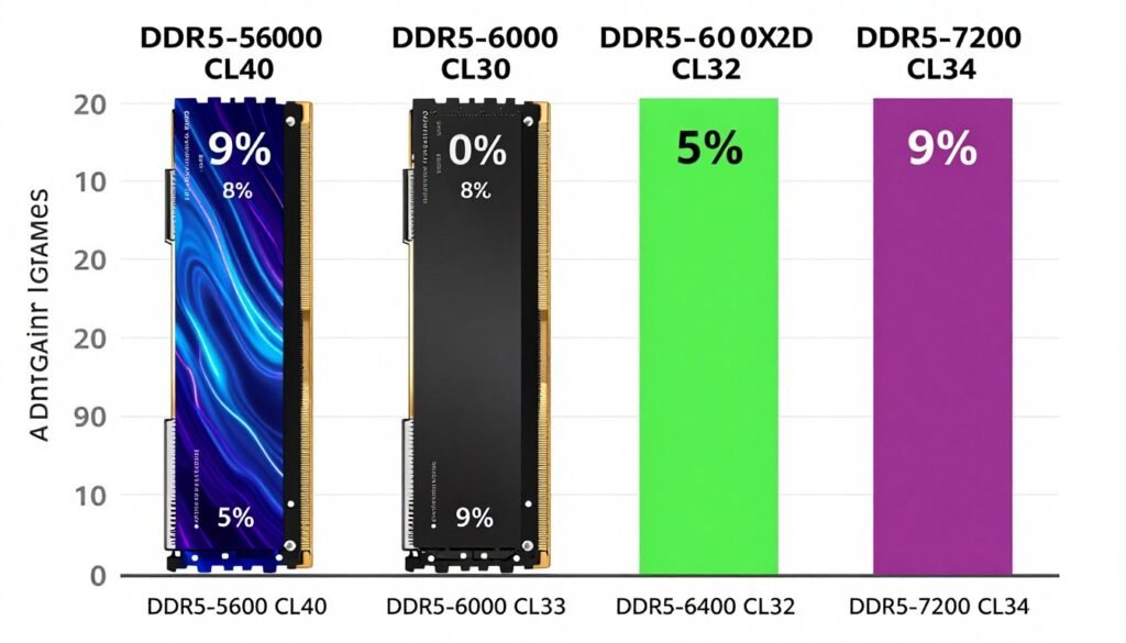 Memory performance scaling with different DDR5 configurations on the 9800X3D Memory performance scaling with different DDR5 configurations on the 9800X3D