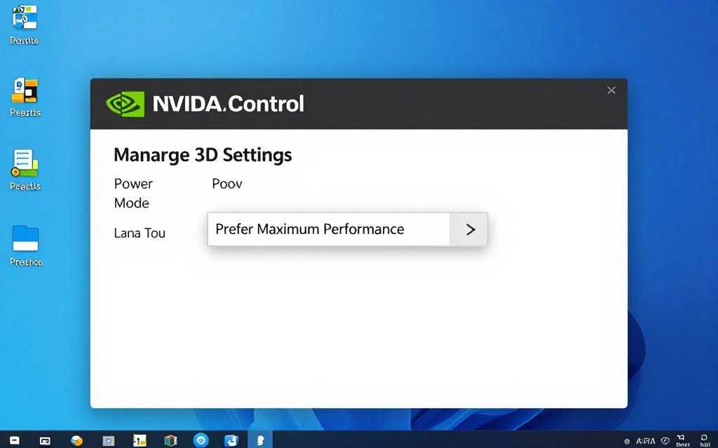 NVIDIA Control Panel power management settings for maximum performance