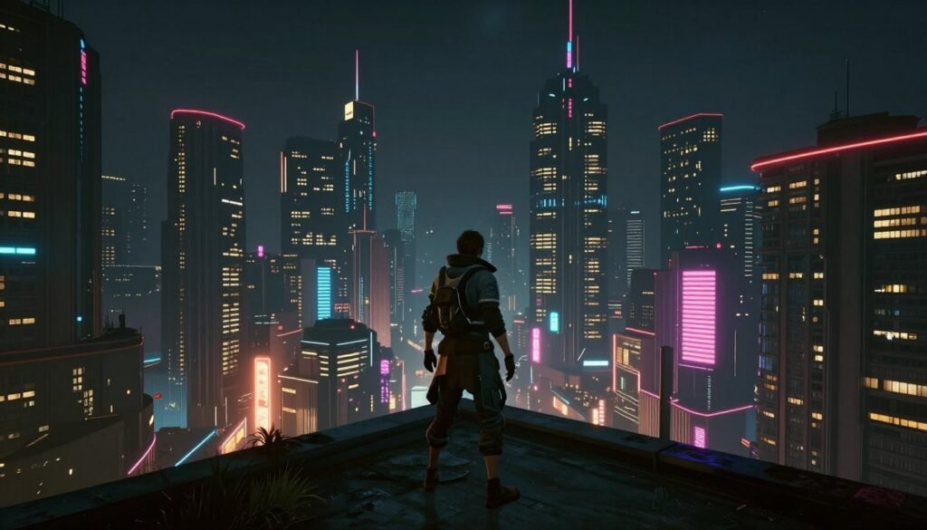 Night City in Cyberpunk 2077 running smoothly on optimized PC