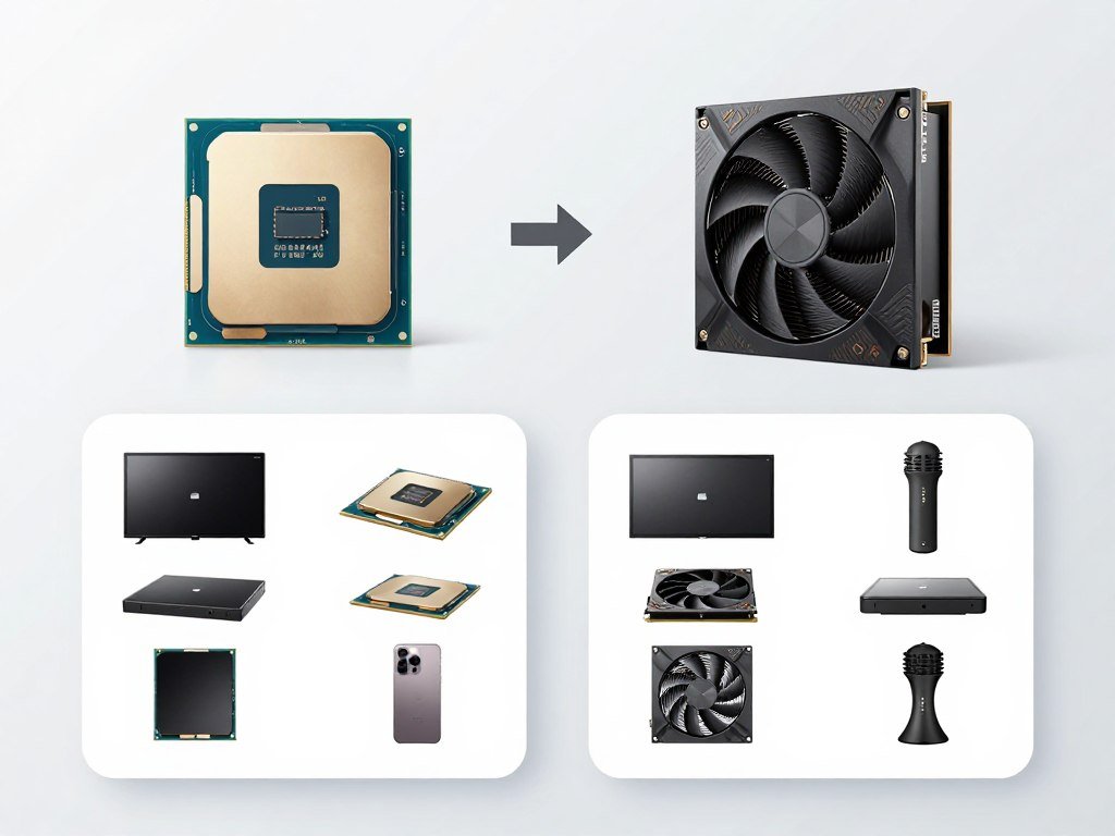 PC component upgrade path showing CPU, GPU, and RAM options