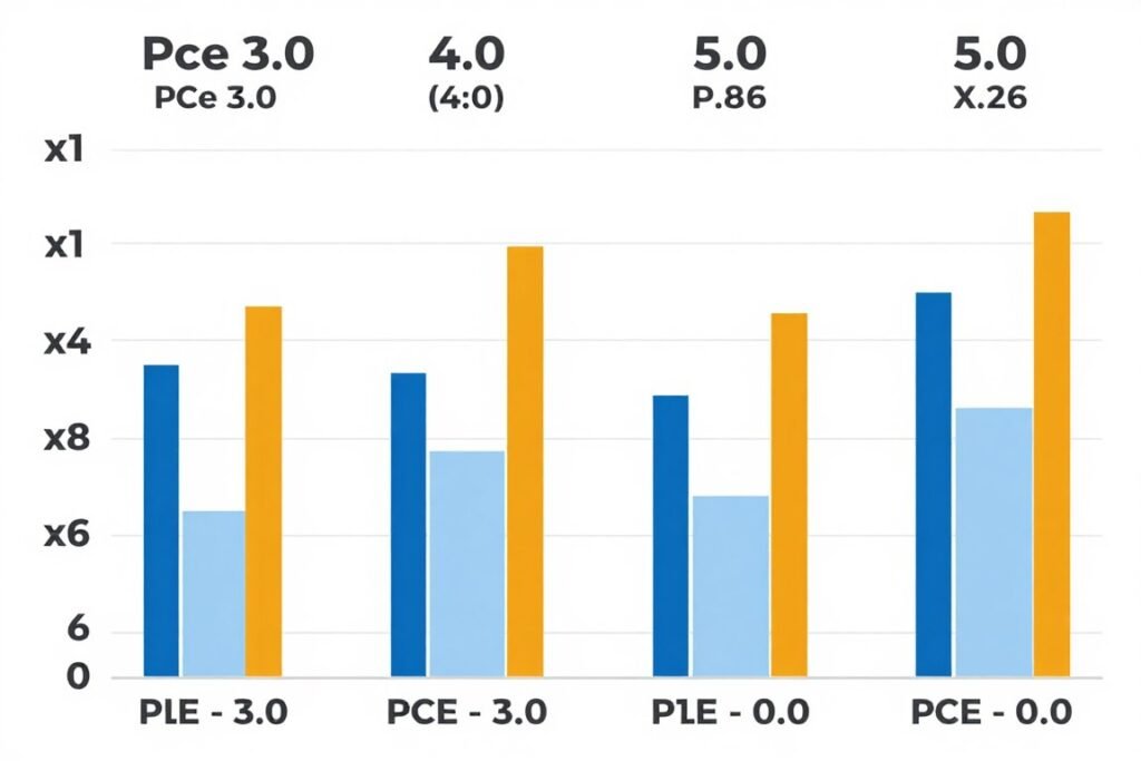 PCIe generation comparison chart showing bandwidth differences