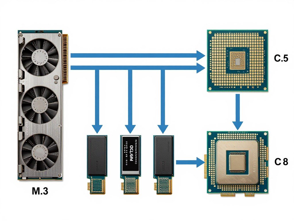 PCIe lane allocation diagram showing CPU and chipset distribution