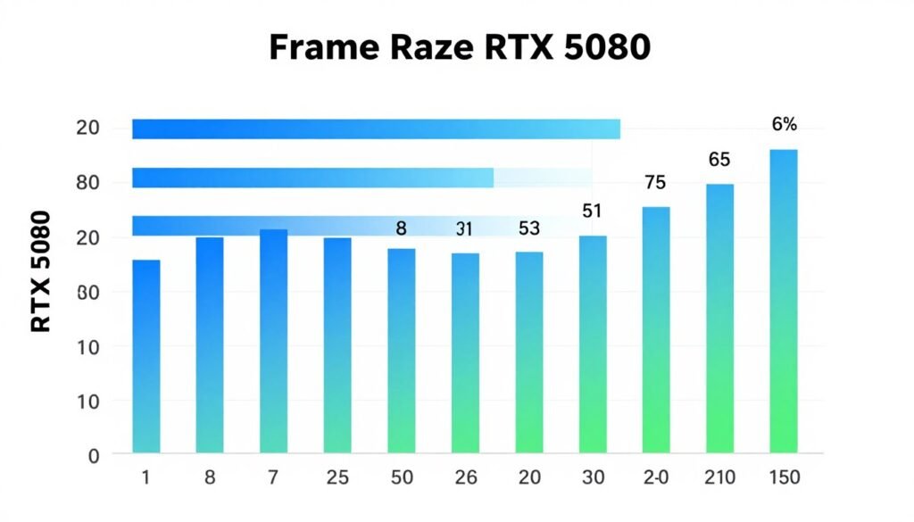 Performance chart showing CPU bottleneck comparison with RTX 5080
