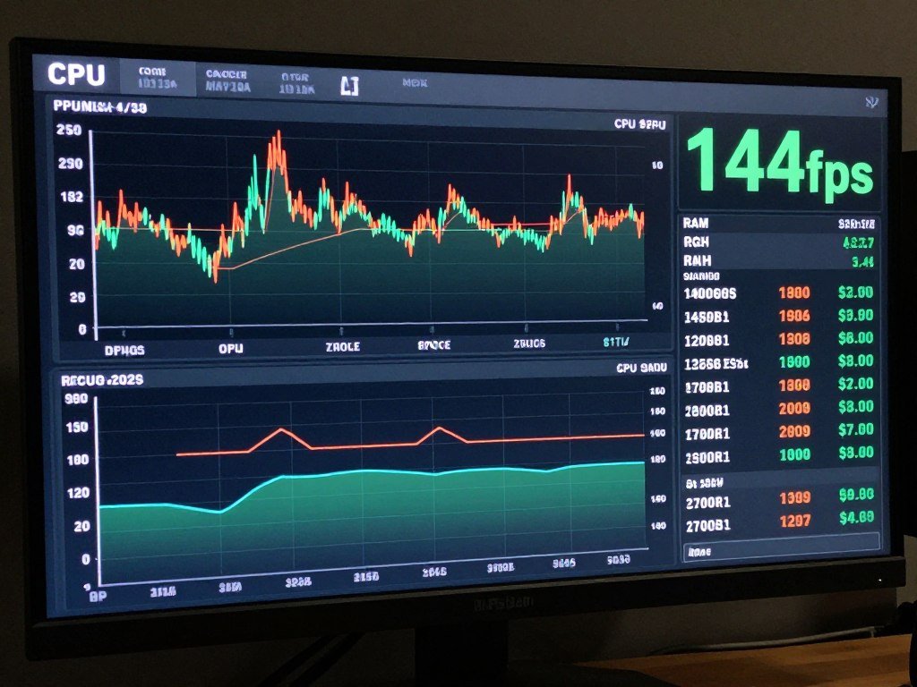 Performance monitoring overlay showing CPU and GPU usage during gaming